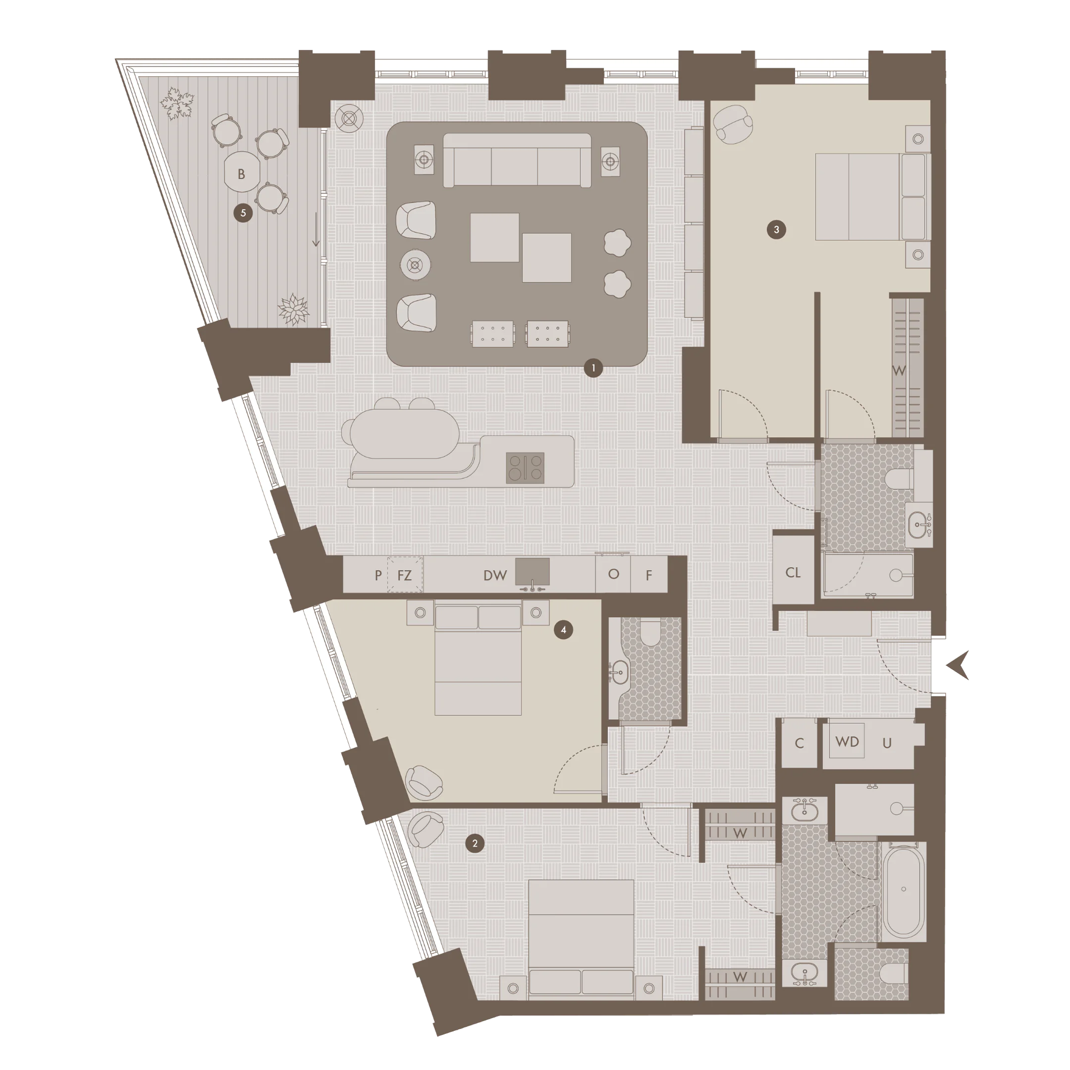 The Capston Floorplan - Three Bedroom